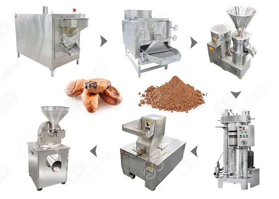 Chine Chaîne de production industrielle de poudre de cacao, machine de développement d'écrou 100 kg/h heures de capacité fournisseur